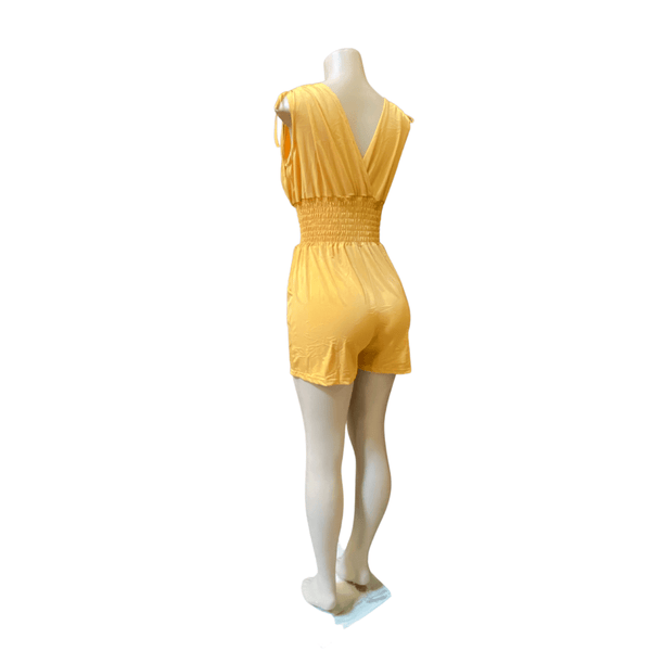 Tie Shoulder Cinched Waist Two Pockets Romper 6 Pack Assorted Colors  (Size: S/M-L/XL, 3-3)