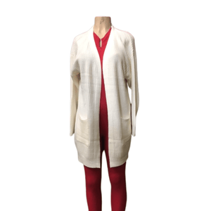 Open Front Ribbed 2 Pockets Cardigan 8 Pack Assorted Colors (Size: One Size Fits All)