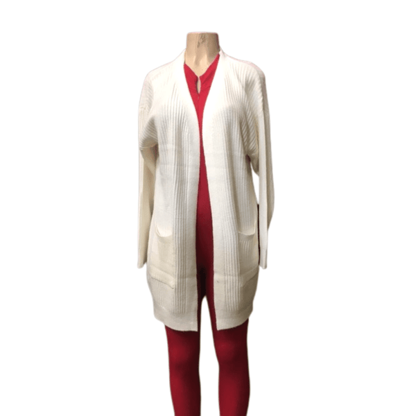 Open Front Ribbed 2 Pockets Cardigan 8 Pack Assorted Colors (Size: One Size Fits All)