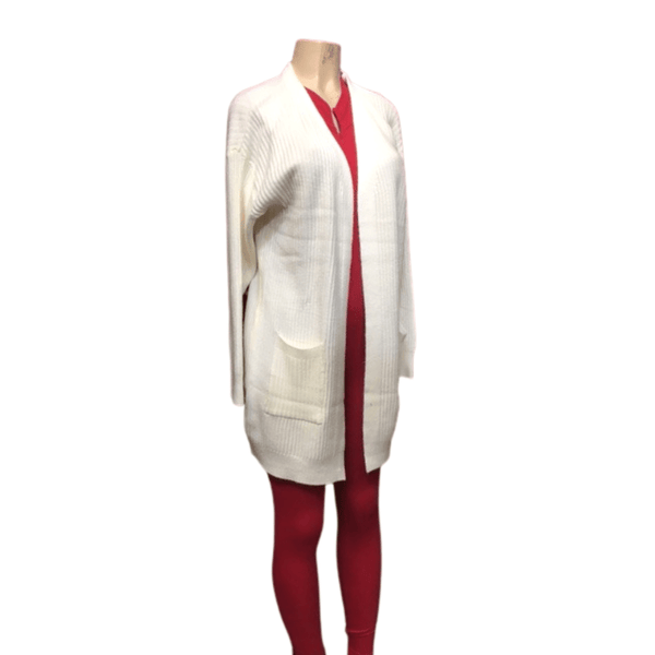 Open Front Ribbed 2 Pockets Cardigan 8 Pack Assorted Colors (Size: One Size Fits All)