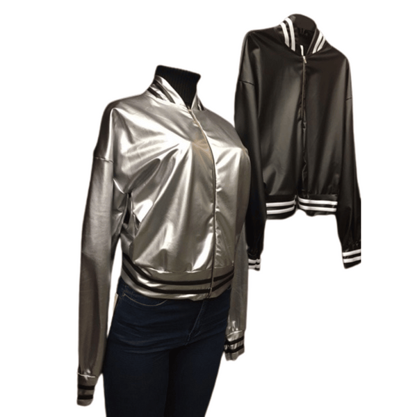Leather Look Baseball Jacket 4 Pack Per Color (Size: S-M-L-XL, 1-1-1-1)