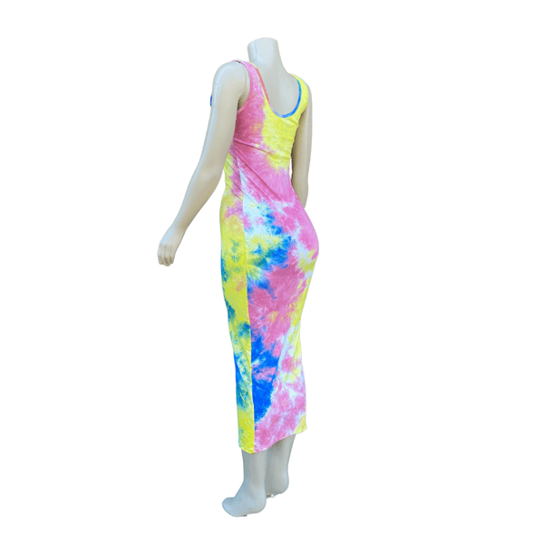 Long Tie-Dye Form Fitting Dress 6 Pack  (Size: S/M-L/XL,  3-3) Assorted Tie-Dye Colors