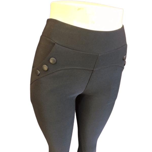 Women High Waist Two Front Pockets 3 Bottoms Ornamentation Pants 12 Pack Assorted Color (Size:  S/M-L/XL, 6-6)