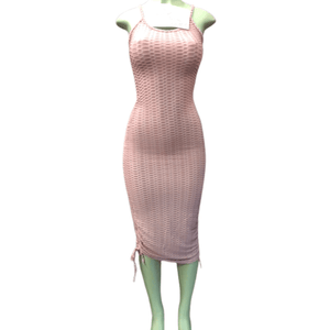 Long Pucker Cinched Side Form Fitting Dress 6 Pack Per Color (Size: 1X-2X-3X, 2-2-2 )
