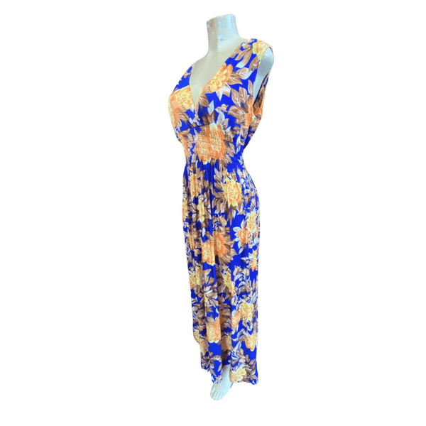 Plus Size Floral Summer Dress Assorted Colors Cinched Waist 6 Pack (One Size XXXL)