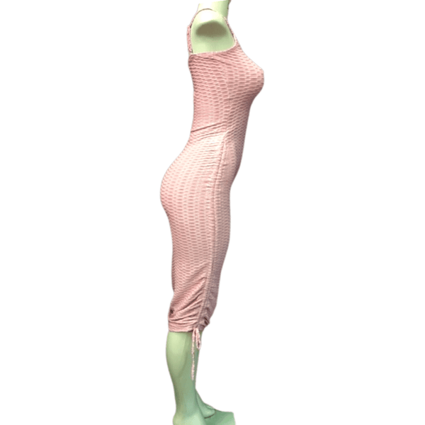 Long Pucker Cinched Side Form Fitting Dress 6 Pack Per Color (Size: 1X-2X-3X, 2-2-2 )