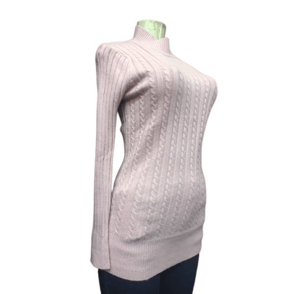 One Size Mock Neck Cable Sweater 6 Pack Assorted Colors (Size: One Size Fits All)