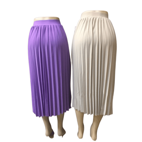 Pleated Long Skirt 6 Pack Per Color (Size: S-M-L-XL, 1-2-2-1)