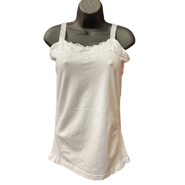 Wide Strap Tank with Lace Front Trim 6 Pack Per Color   (One Size Fits All)