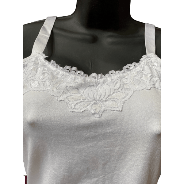 Wide Strap Tank with Lace Front Trim 6 Pack Per Color   (One Size Fits All)