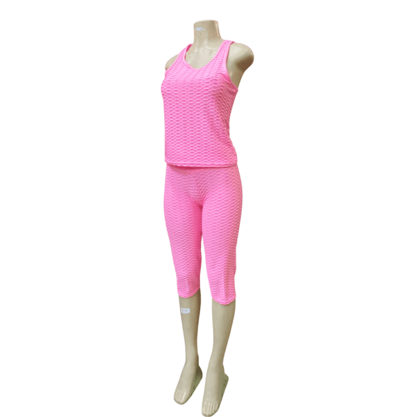 Two Pieces Tiktok Capri Tank Set 6 pack ( Size; S/M-L/XL, 3-3 )Assorted Colors