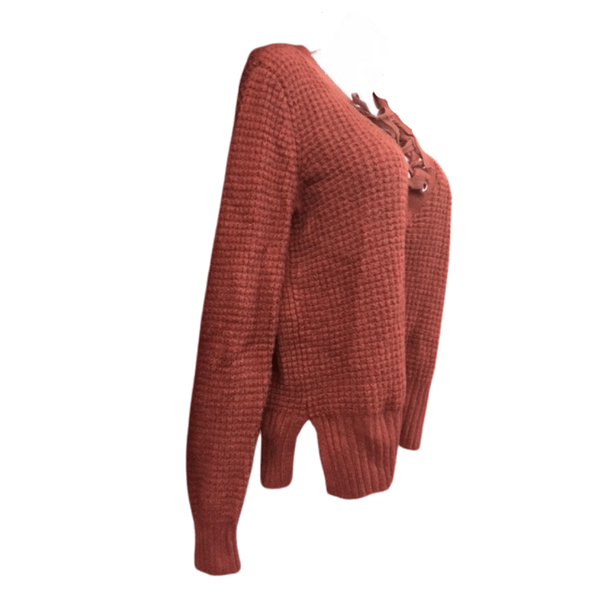 Grommet Tie Front Sweater 6 Pack One Color (Size: M-L-XL 2-2-2)