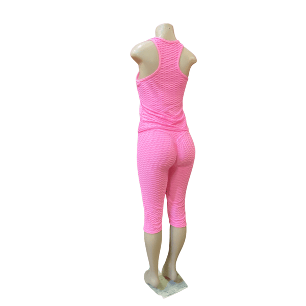Two Pieces Tiktok Capri Tank Set 6 pack ( Size; S/M-L/XL, 3-3 )Assorted Colors
