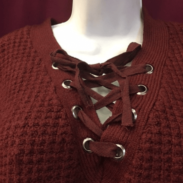 Grommet Tie Front Sweater 6 Pack One Color (Size: M-L-XL 2-2-2)