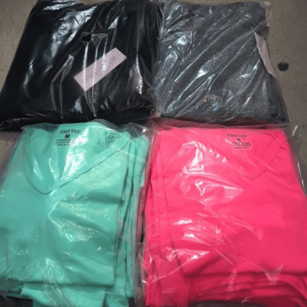 V-Neck Women Activewear Top 6 Pack Per Color (Size: S-M-L-XL, 1-2-2-1)