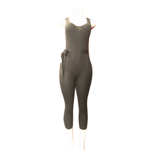 Zipper Back Ribbed With Size Pocket Jumpsuit 6 Pack Per Color (Size: S-M-L-XL,  1-2-2-1)