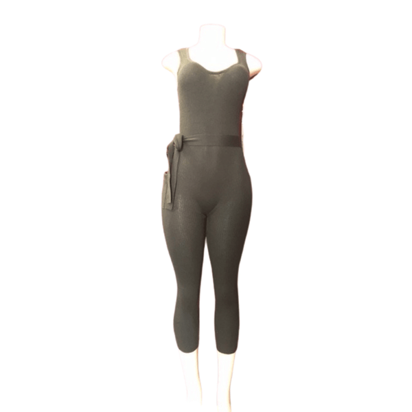 Zipper Back Ribbed With Size Pocket Jumpsuit 6 Pack Per Color (Size: S-M-L-XL,  1-2-2-1)