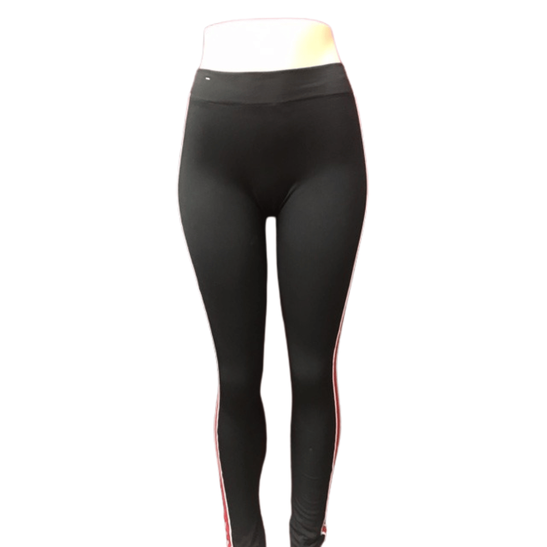 Fleece Lined Leggings With Red Side Stripe 6 Pack Per Color (Size:  S/M-L/XL, 3-3)