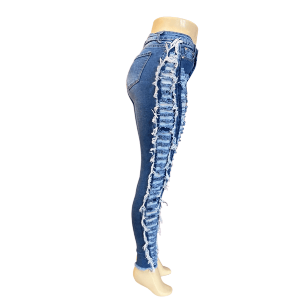 High Fashion Distressed Super Stretch Skinny Leg Jeans 5 Pack Per Color (Size: S-M-L-XL-XXL, 1-1-1-1-1)