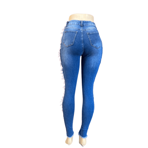 High Fashion Distressed Super Stretch Skinny Leg Jeans 5 Pack Per Color (Size: S-M-L-XL-XXL, 1-1-1-1-1)