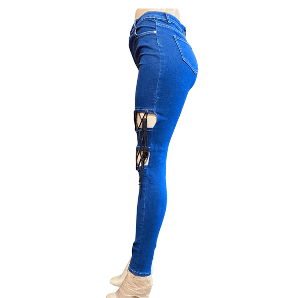 Stretch Jeans With Frayed Waistband And Rips 5 Pack Per Color  (Size: S-M-L-XL-2XL, 1-1-1-1-1)
